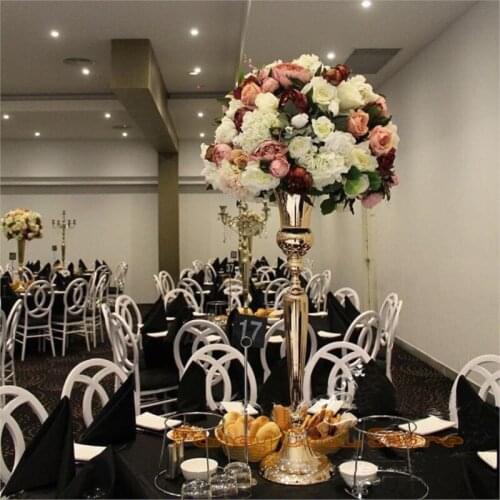 Gold or Silver Wedding flower vase Table Centerpiece 98cm Tall Wedding Decoration 10pcs/lot