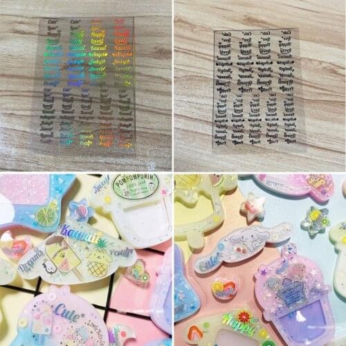 1 Sheet English Letters Resin Filler Material Epoxy Resin Mold Filling Accessories for DIY Crafts Jewelry Making Supplies