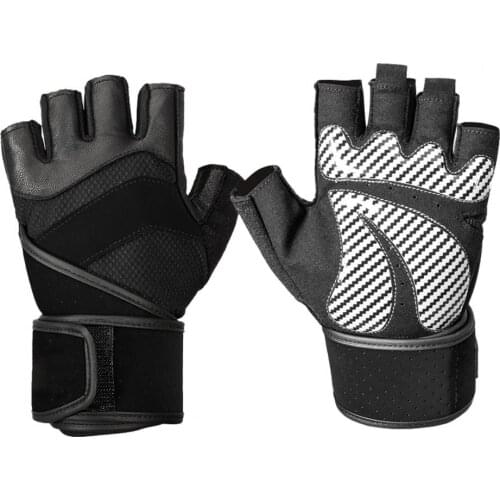1 Pair Fitness Gloves Unisex Gymnastics Training Nylon Weight Lifting Gym with Wrist Wrap Half Finger Gloves for Driving