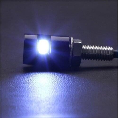 1pc Universal 12V LED Motorcycle Car Number License Plate Bolt Screw Light Lamp For Car & Motorcycle