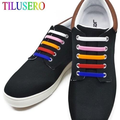 12 Pcs/Lot NEW Elastic Silicone Shoelaces No-Tie Silicone Shoelaces for All Sneaker Creative Shoe Laces For shoes woman/Men