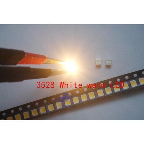 1210 SMD SMT 3528 LED 500 pcs Warm white POWER TOP PLCC-2 Lamp Bead SMD Chip for All Kinds of LED Light