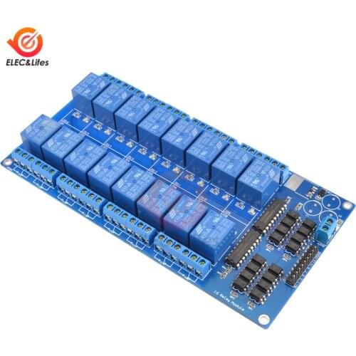 DC 5V 16 Channel Relay Shield Module with Optocoupler LM2576 Microcontrollers Interface Power Relay For Arduino