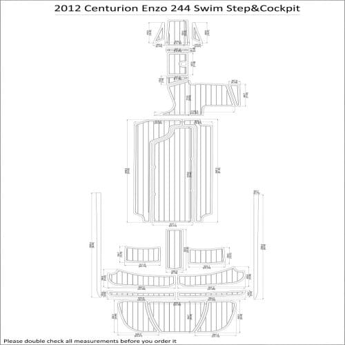 2012 Centurion Enzo 244 Swim Step&Cockpit Boat EVA Teak Decking 1/4" 6mm
