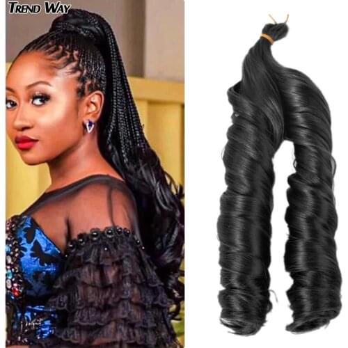 22inch Spiral Curls Synthetic Hair Bundles Loose Wave Braiding Hair Crochet Ombre Braids Blonde Freetress Wavy Hair Pre-twisted