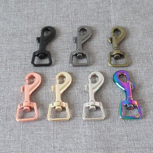50 pcs 15mm Metal swivel eye bolt snap hooks spring snap hook belt carabiner for dog pet leash straps sewing accessories
