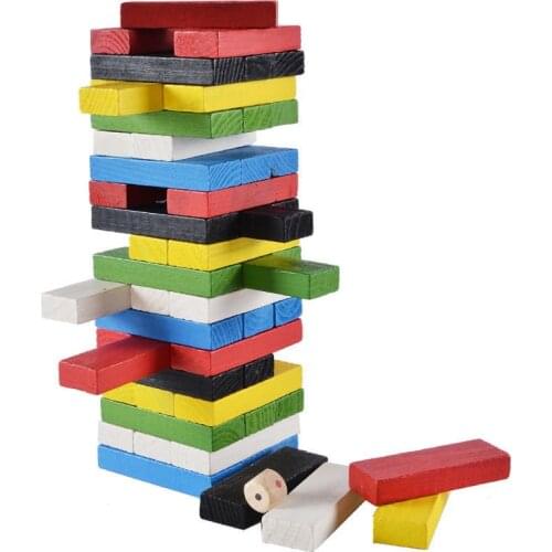 54PCS Wooden Building Block Brain Game Toy Classic Balance Gift Kids Game Board Toys Kit Children Intelligence Toys Blocks