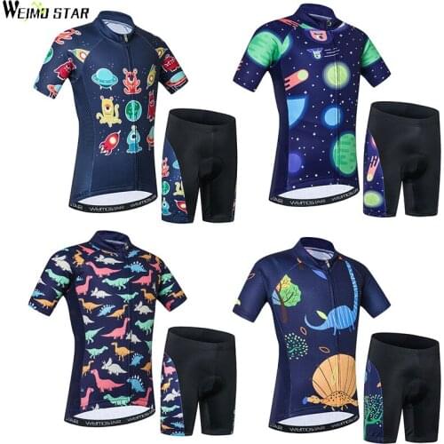 Kids Cycling Jersey Pro Team WEIMOSTAR Cute Cartoon Animal Planet cycling clothing maillot ciclismo Bike Jerseys cycling set