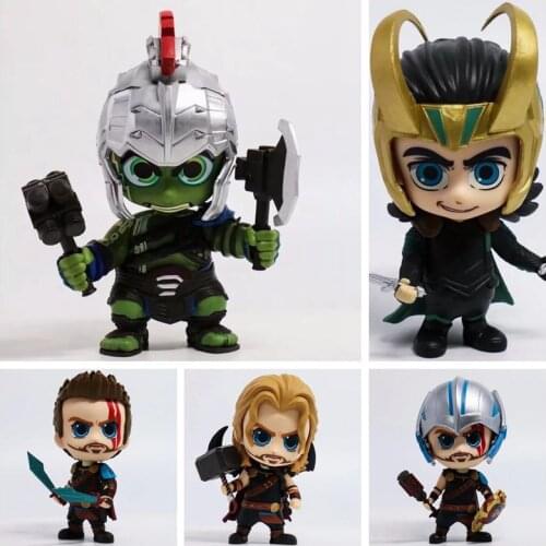 Disney Marvel Avengers Thor 3 10cm Action Figure Sitting Posture Model Anime Doll Decoration PVC Collection Figurine Toys model