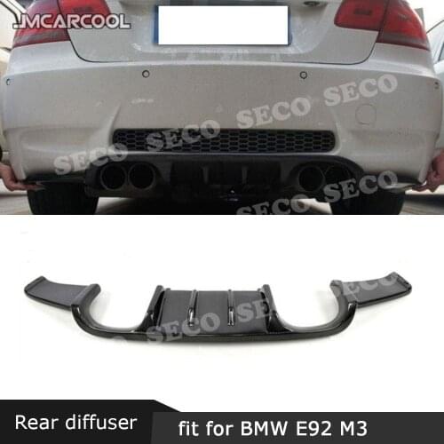 For BMW E92 M3 3 Series 2008-2013 Rear Bumper Lip Diffuser HM Style Carbon Fiber / FRP Back Skid Plate Cover Direct installation