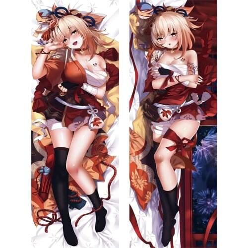 Genshin Impact Yoimiya Anime Pillowcase Gubang 2021-June Update Japanese Hugging Pillow Cover Case Dakimakura Body Pillow Case