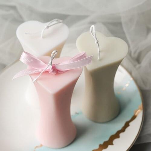 Geometric 3d Cylindrical Love Candle Silicone Mold Heart Design Diy Plaster Craft Mould Soap Making Home Decoration Ornaments