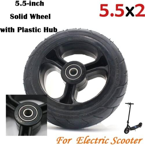 Hot Sale 5.5 inch Solid wheel 5.5x2 Fast wheel F0,jackhot,Nes carbon fiber scooter solid tire with plastic rim hub