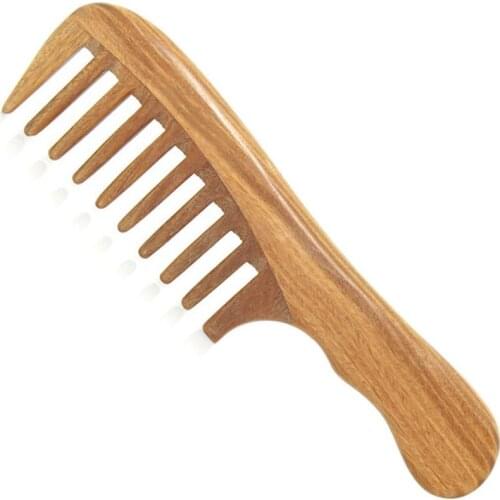 Sandalwood Hair Combs - Anti-Static Sandalwood Scent Natural Hair Detangler Wooden Comb Wide Tooth for Curly Hair