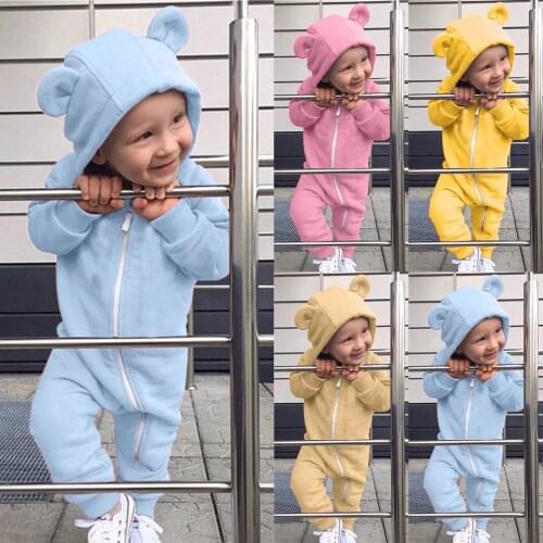 Bodysuit for newborns Newborn Infant Baby Girls Boys Bear Ear Solid Jumpsuit Soft Romper Clothes clothes for новорождëных