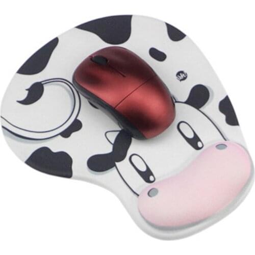 High Quality Cute Animal Cow Mouse Pad Nonslip Silicone Memory Foam Comfort Wrist Mice Mat PC Computer Wrist Rest Support