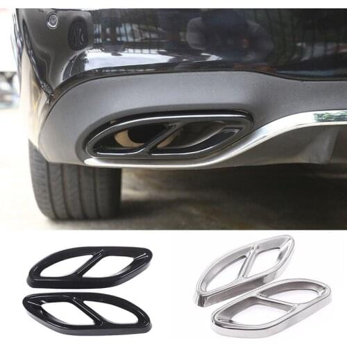 Car Exterior Exhaust Pipe Mufflers Cover Rear Bumper Cylinder Exhaust Pipe Cover for Mercedes-Benz A B C E CLA GLC GLE GLS Class