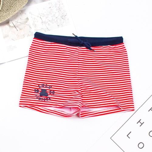 Boy Swimwear Ages 2 to 8 Children Striped Bandage Summer Boys Swimming Trunk Swim Shorts Printed Toddler Boy Swimsuit