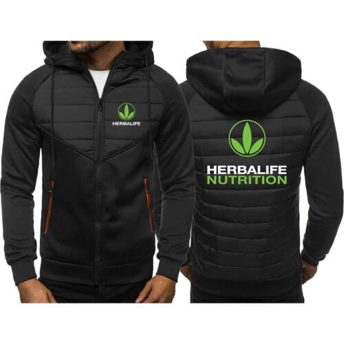 Spring Autumn Fashion Herbalife LOGO Clothes Men Thick Warm Cotton Jacket Men Collar Male Jacket Zipper Hoodies Coat
