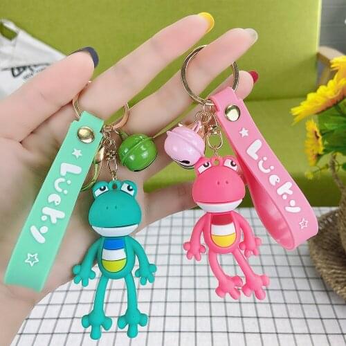 Cute creative cartoon DIY frog keychain female ins personality trend doll key ring bag pendant