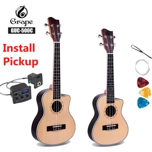 Ukulele 24 26 Inches Rosewood Mini Electri Concert Tenor Acoustic Guitars 4 Strings Ukelele Install Pickup Travel Guitar