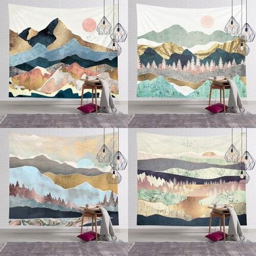 Nordic Decoration Accessories 003 Gold-plated Landscape Painting Tapestry Wall Hanging Living Room Decoration Crafts