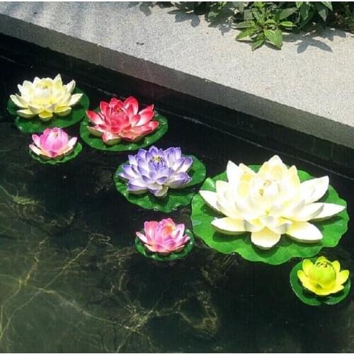 Diameter 60CM Huge Artificial Decorations Lotus Flower Craft Water Pool Fake EVA Flower For Christmas Ornament Wedding Decor