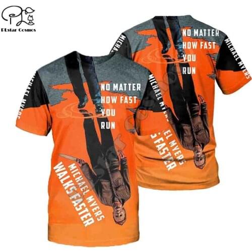 PLstar Cosmos 3D Printed Halloween Horror All Saints' Day Casual Harajuku Streetwear women men Funny Tshirts Short sleeve