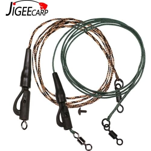 JIGEECARP 1SET 45LB Carp Fishing Leader Rig Line Combi Rig Safty Clip Helicopter Rig Free Running Rig Hollow&Lead Core