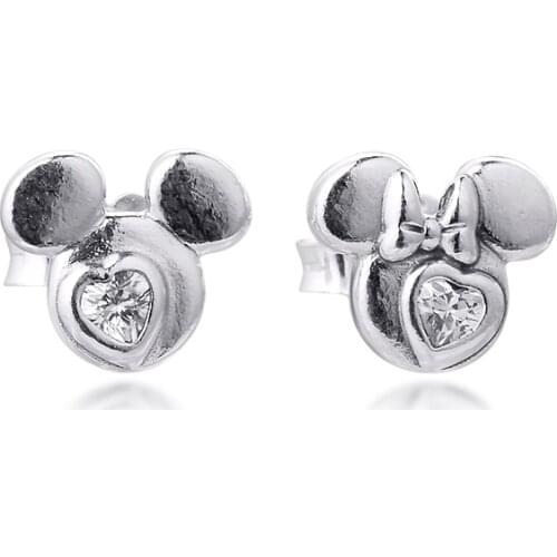 Mouse Silhouette Stud Earrings 2021 Valentines Gift Sterling Silver Jewelry Earrings For Woman Party Jewelry Making