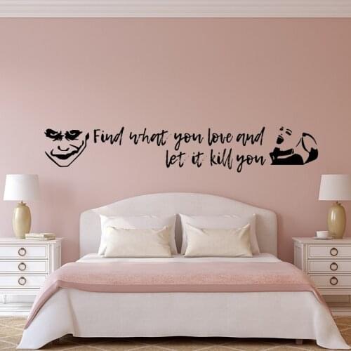 Wedding Find What You Love And Let It Kill You Joker Wall Decal Bedroom Couple Family Love Quote Wall Sticker Vinyl Home Decor