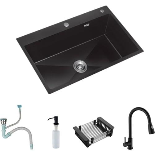 Dark Grey Stainless Steel Kitchen Sinks Single Bowel Kitchen Sink thickness Handmade Kitchen Sink ATS900