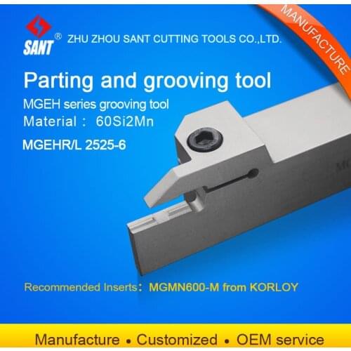 CNC lathe parting and grooving tool holder cut off tools MGEHL2525-6/MGEHR2525-6 with slotting inserts MGMN600-M from Zhuzhou