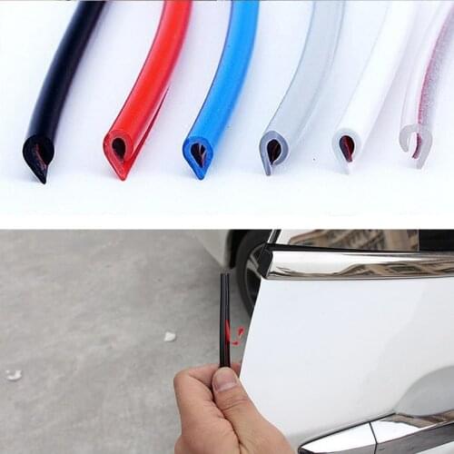 U Type Universal Car Door Protector Rubber Car Sticker Car Door Edge Guard Trim Protection Strip Scratch Prevent for Car 5m/10m