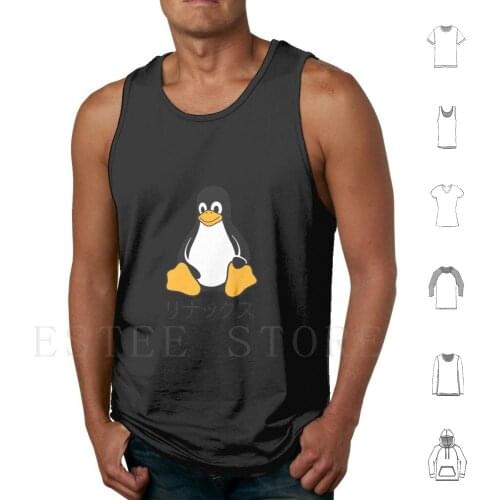 Japanese Tux Tank Tops Vest Linux Japanese Linus Torvalds Retro Programming Programmer Coding Coder Kernel Ubuntu