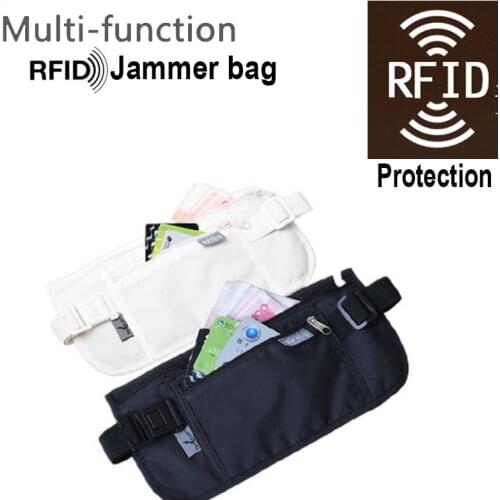 Anti-Scan Card Sleeve bag w/ RFID Blocking function bank card Anti-scanning case RFID jammer case phone waist bag anti scanning