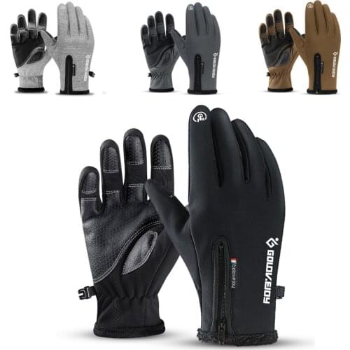 Sireck Winter Bike Gloves Fleece Thermal Full Finger Cycling Gloves Motorcycle Ski Touchscreen Waterproof Windproof Sport Gloves