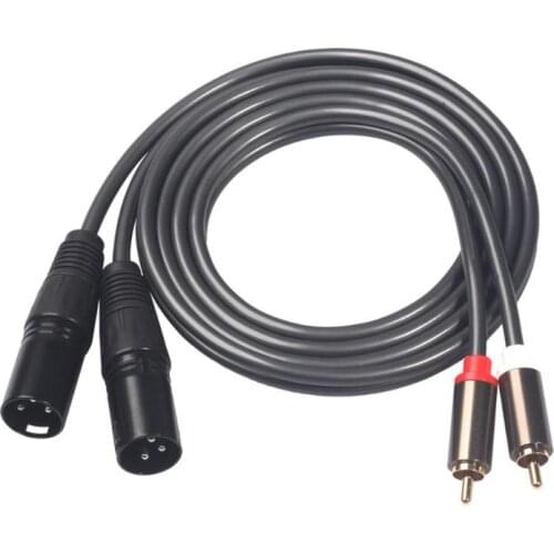 1.5m Dual RCA Male to Dual XLR Male Cable 2XLR to 2RCA Plug StereoCopper Conductor Gold Plated RCA Head Audio Cable