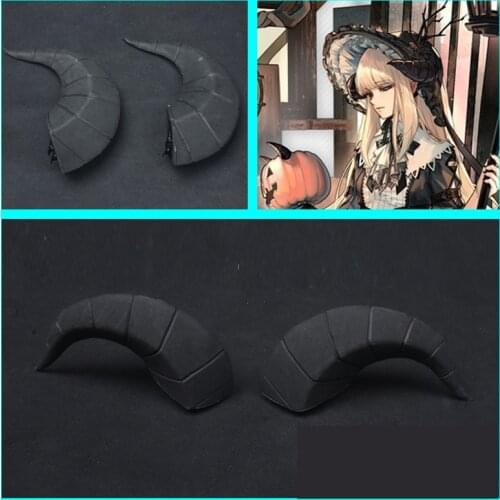 Game Arknights Nightingale Cosplay Horns Head Clip Headwear Hairwear Cosplay Props Accessories Hair Clip Halloween
