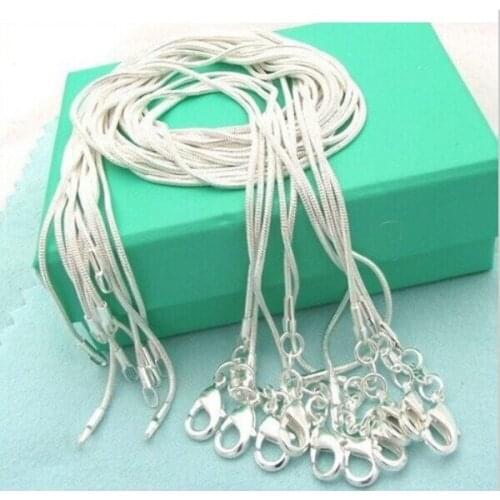 10 pcs / lot Promotion! Wholesale S925 Silver color Necklace, Fashion - Jewelry Snake Chain 1mm Necklace 16 18 20 22 24 "