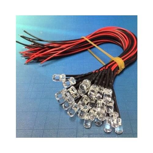 12V with line light tube 5mm / white hair emerald-green 12 volt / super bright LED lamp light LED / line length 20CM