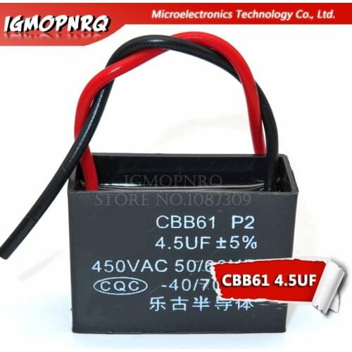 2pcs CBB61 4.5uf starting capacitance AC Fan Capacitor igmopnrq 450V CBB Motor Run Capacitor