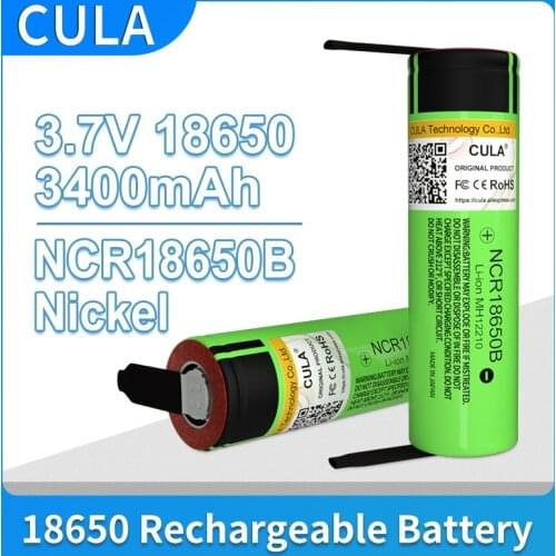 2021 New Original 18650 Lithium Rechargeable Battery NCR18650B 3.7V 3400mah Welding Nickel Sheet batteries