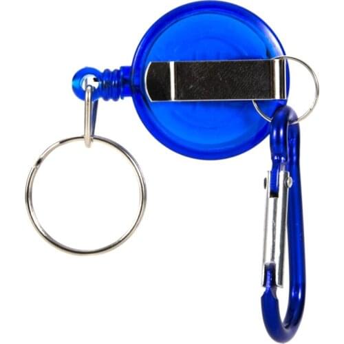 2021 Retractor Keychain Portable Fly Fishing Retractable Reel Badge Holder Carabiner Clip