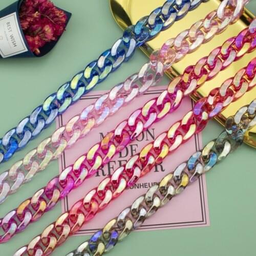 50pcs/lot Color AB Acrylic buckle beads DIY 18*23mm Handbag Strap Opening Loops Accessories Earrings Acrylic Chains N219
