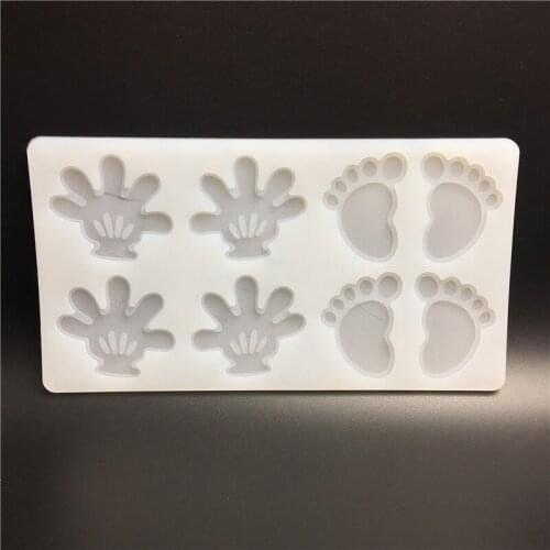 8 Cavity Chocolate Insert Small Hands Feet Fondant Silicone White Cake Mold Chocolate Baking Decorating Tools #18