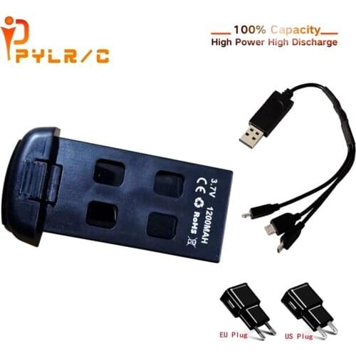 3.7V 1200mAh RC Drone Battery for S167 Rechargeable Battery and Charger Large Capacity for S167 RC Drone Toy Spare Parts