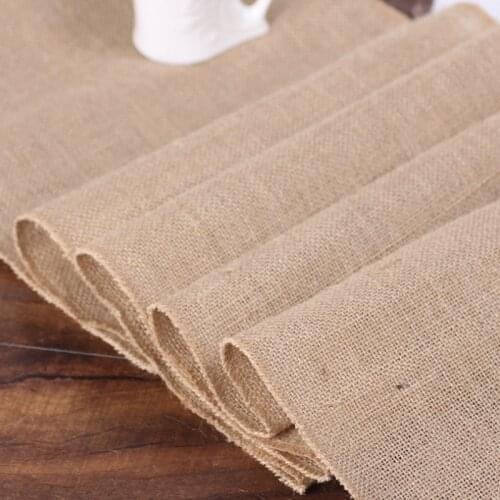 Jute Burlap Lace Hessian Table Runner for Christmas Wedding Festival Party Event Table Runners Restaurant Table Decorations