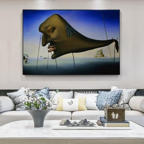 Sleep by Salvador Dali Canvas Paintings On the Wall Art Posters And Prints Classical Surrealism Art Pictures For Living Room