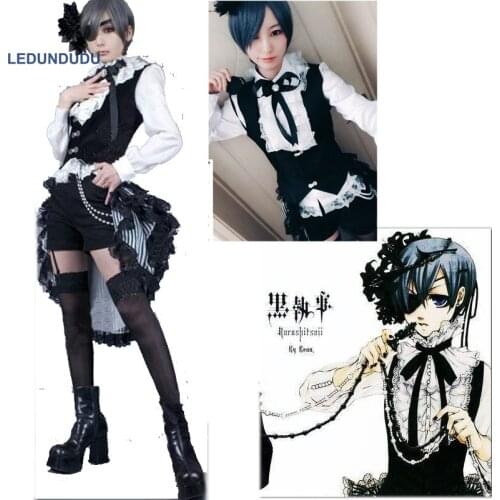 Anime Black Butler Ciel Phantomhive Book of Circus Uniform Suits Women Fancy Party Outfit Full set for Halloween Cosplay Costume